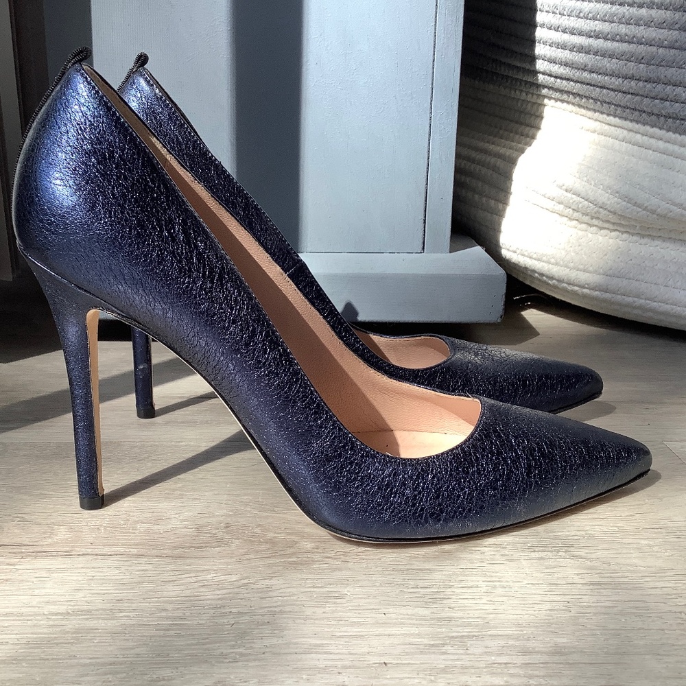 SJP by Sarah Jessica Parker leather metallic heels 39.5